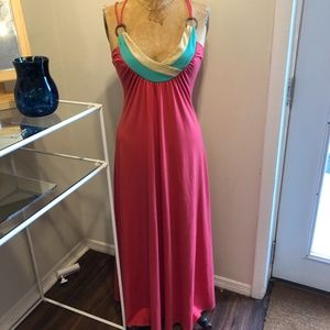 Disco Coral Pink Maxi Dress